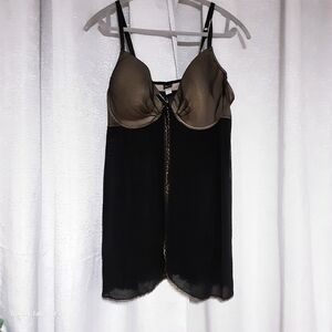 PASSION FOREVER Black and Gold Lingerie Top SIZE 3X.
